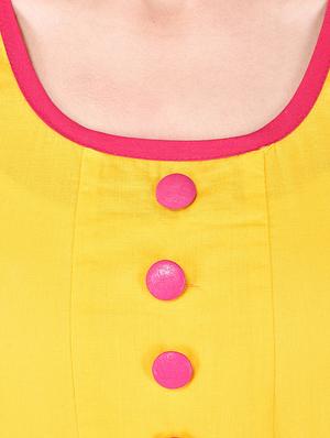yellow cotton tiered kurta - 12948512 - Standard Image - 4
