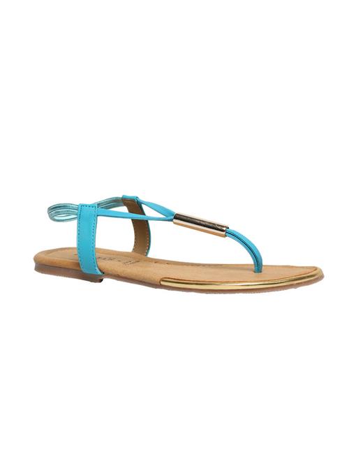 blue leatherette back strap sandals - 12954460 - Standard Image - 1