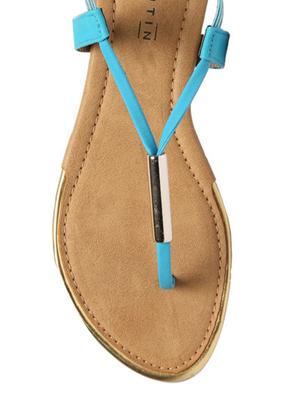 blue leatherette back strap sandals - 12954460 - Standard Image - 4