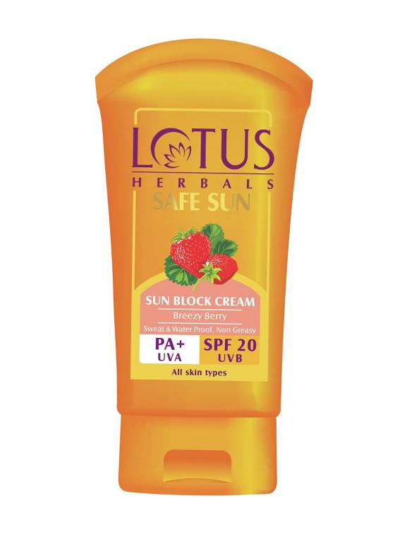 Lotus Safe Sun Breezy Berry Sun Block Cream PA+ - SPF 20 (100 G) - By