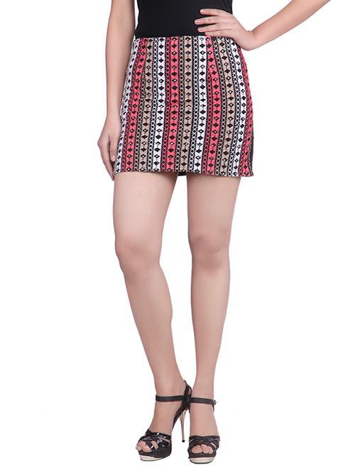multicolored embroidered cotton skirt - 12960174 - Standard Image - 1