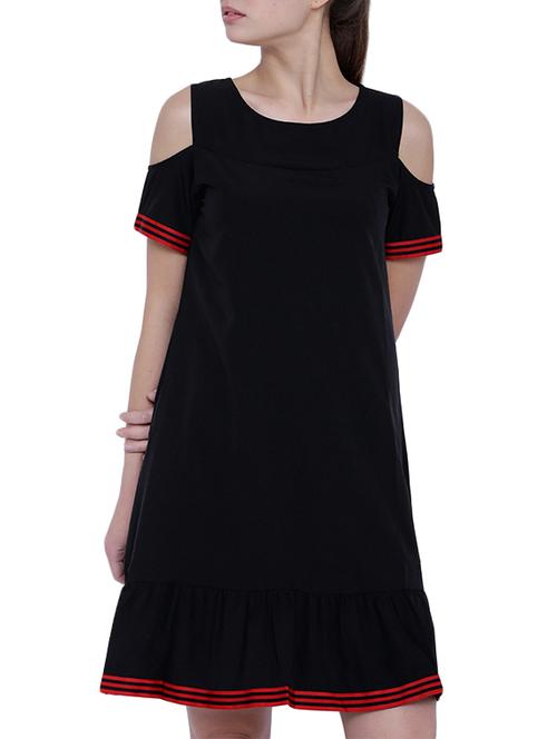 black polyester aline dress - 12961245 - Very Small Image - 1