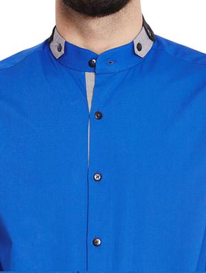 blue cotton casual shirt - 12961612 - Standard Image - 4