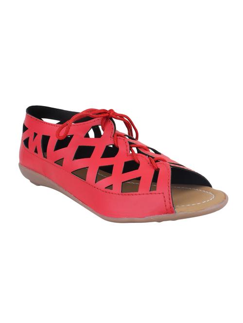 red lace-up sandal - 12970976 - Very Small Image - 1