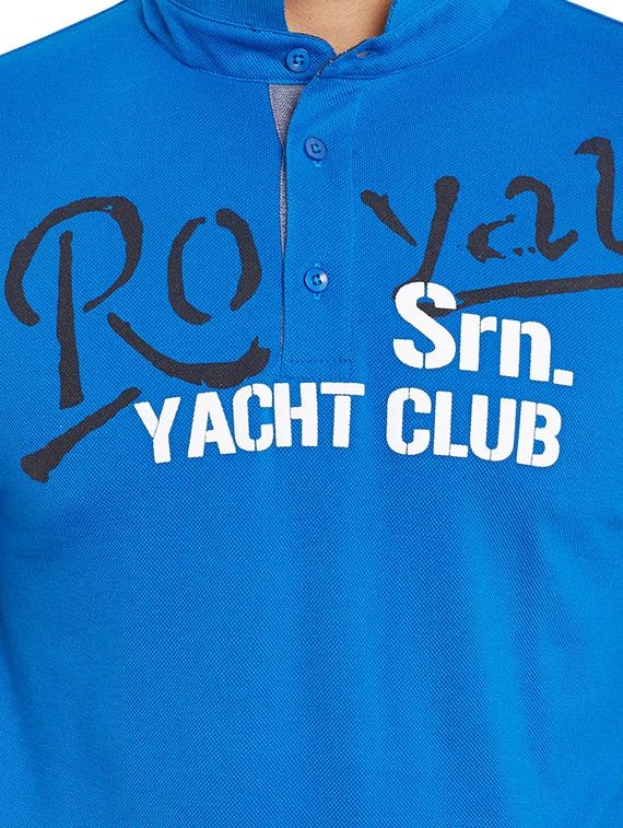 navy blue printed cotton t-shirt - 12971846 - Zoom Image - 4