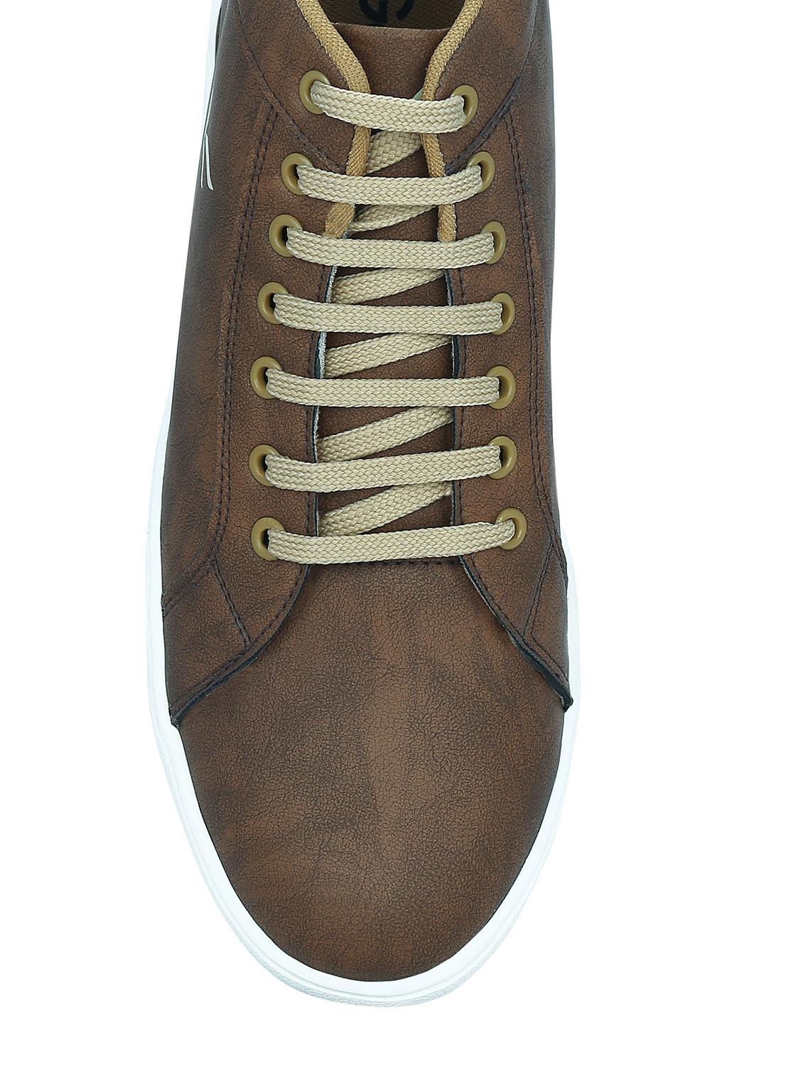 brown leatherette lace up sneaker - 12973458 - Zoom Image - 4