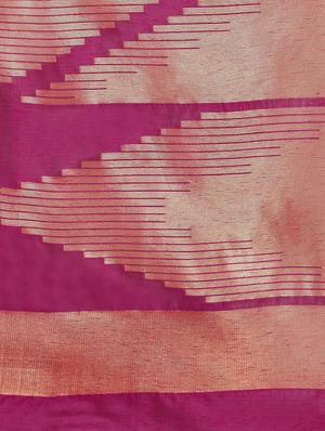 magenta art silk woven saree with blouse - 12981239 - Standard Image - 4