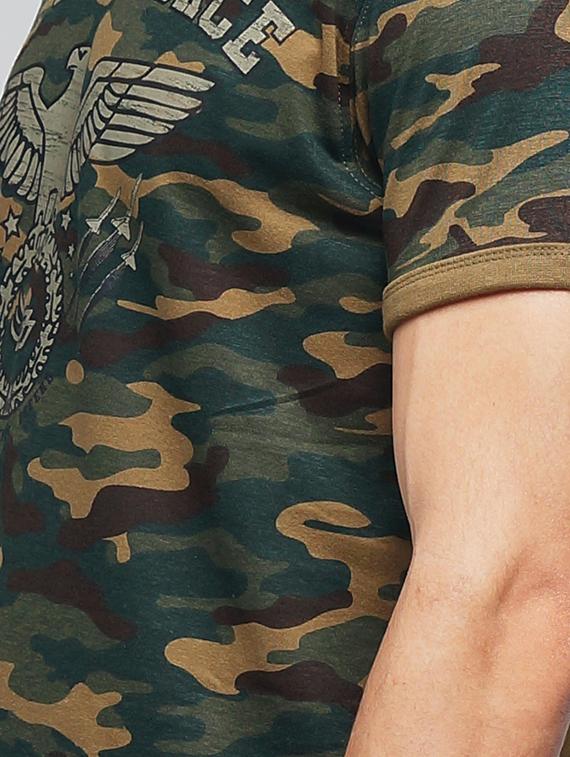green cotton camouflage printed t-shirt - 12984871 - Zoom Image - 4