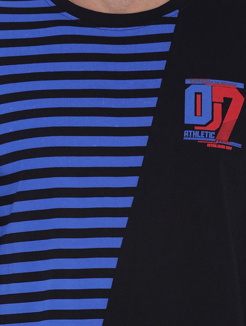 black cotton striped t-shirt - 12989381 - Zoom Image - 4