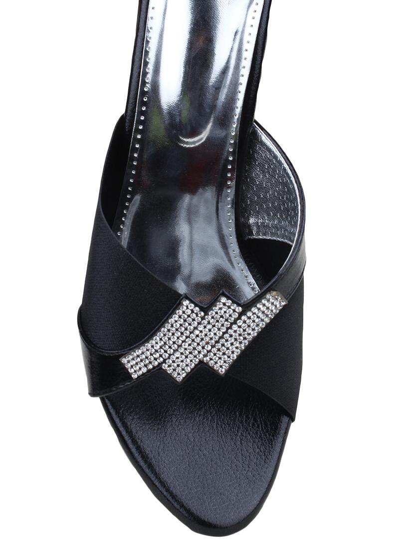 black leatherette slip on sandals - 12989855 - Zoom Image - 4