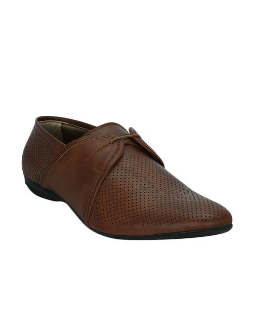 tan leatherette lace up shoe - 12993591 - Standard Image - 1