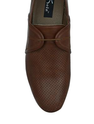 tan leatherette lace up shoe - 12993591 - Standard Image - 4