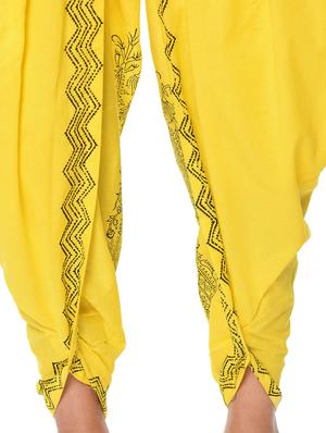 yellow cotton dhoti salwar - 12999743 - Standard Image - 4