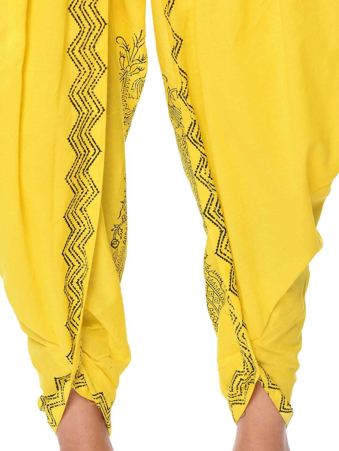 yellow cotton dhoti salwar - 12999743 - Zoom Image - 4