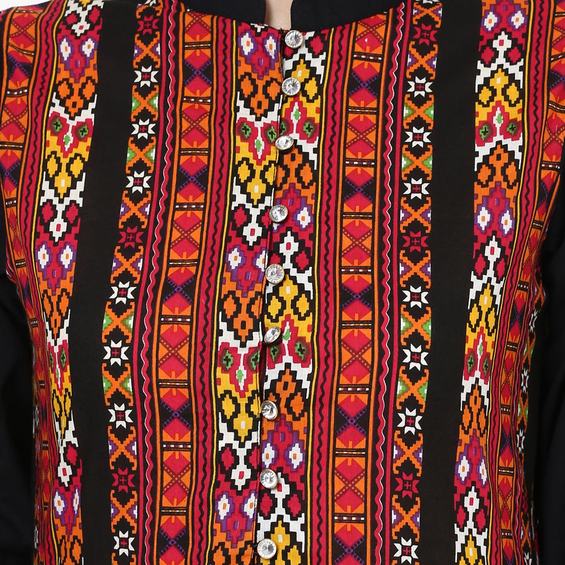 black cotton plain anarkali - 13000394 - Zoom Image - 4