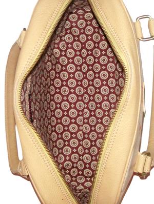 beige bicycle and navigator printed canvas handbag - 1300046 - Standard Image - 4