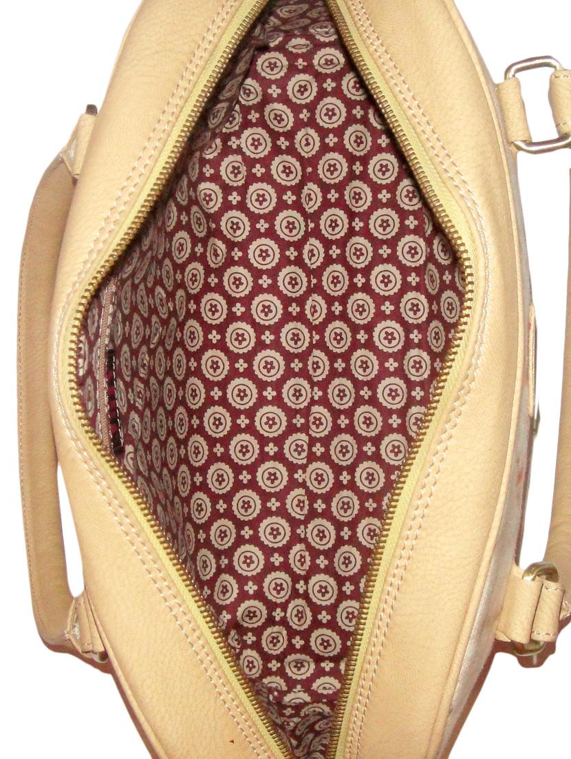 beige bicycle and navigator printed canvas handbag - 1300046 - Zoom Image - 4