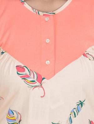 pink cotton nighty - 13002927 - Standard Image - 4