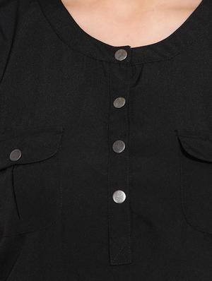 black polyester regular top - 13003927 - Standard Image - 4