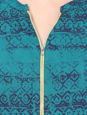 blue printed viscose regular top - 13003946 - Standard Image - 4
