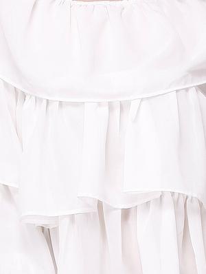 white georgette layered top - 13005222 - Standard Image - 4