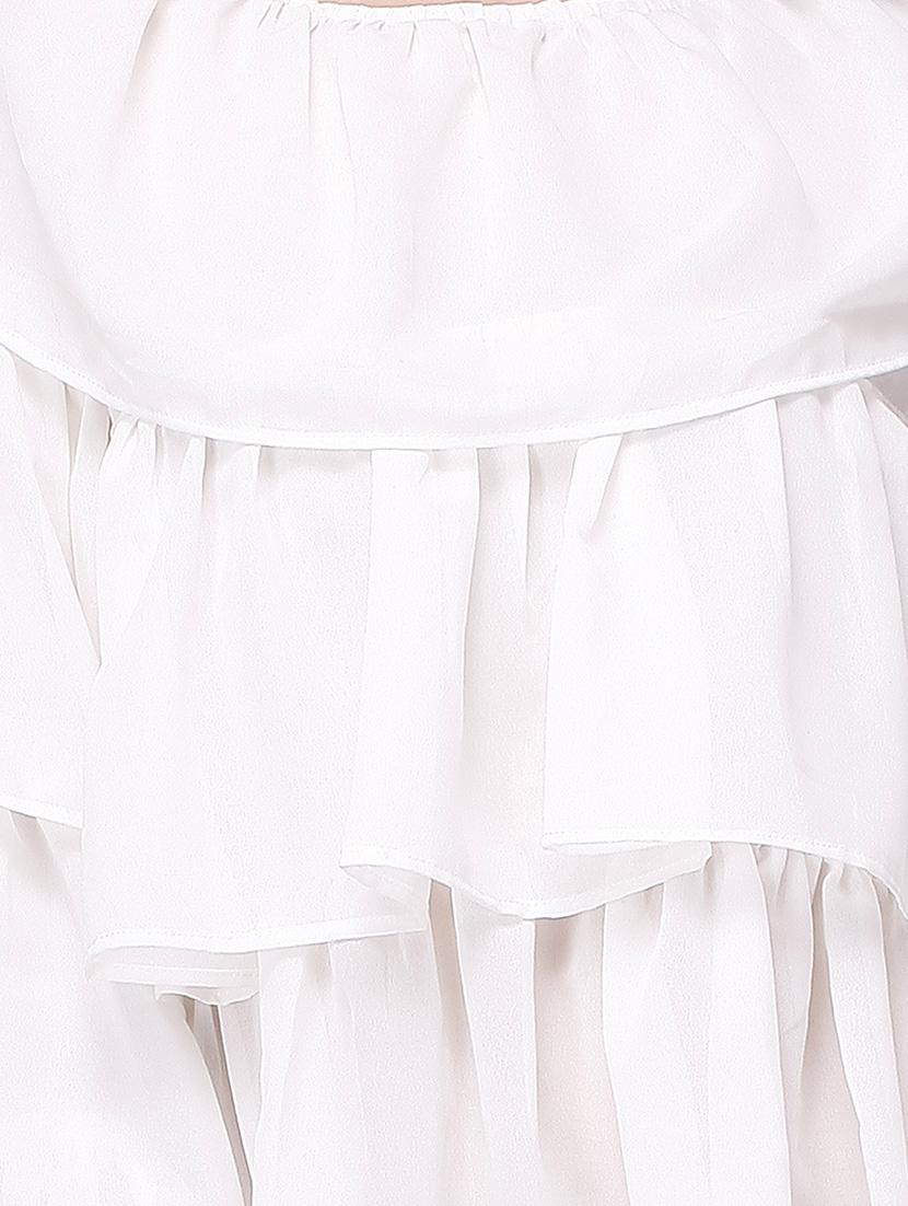 white georgette layered top - 13005222 - Zoom Image - 4