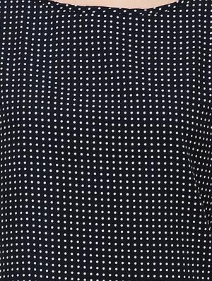 black polka dots printed crepe top - 13007138 - Standard Image - 4
