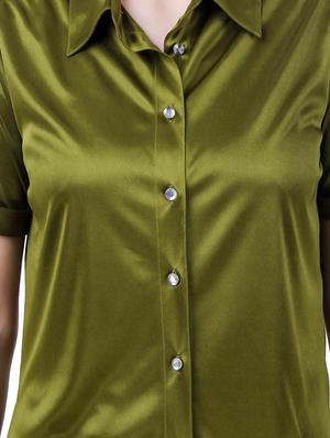 green hosiery long shirt - 13008947 - Standard Image - 4