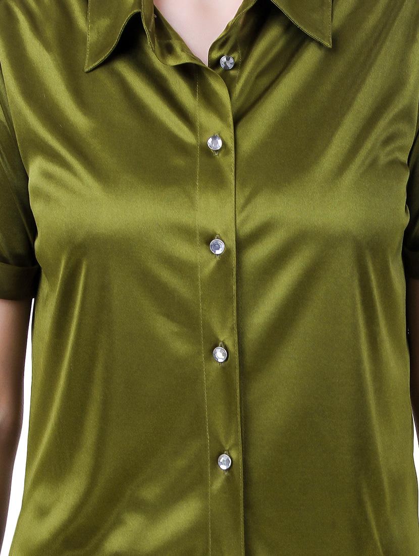green hosiery long shirt - 13008947 - Zoom Image - 4