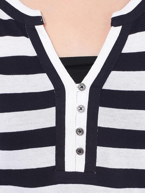 black striped cotton tee - 13013792 - Zoom Image - 4