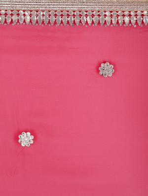 maroon georgette gota patti saree with blouse - 13014971 - Standard Image - 4
