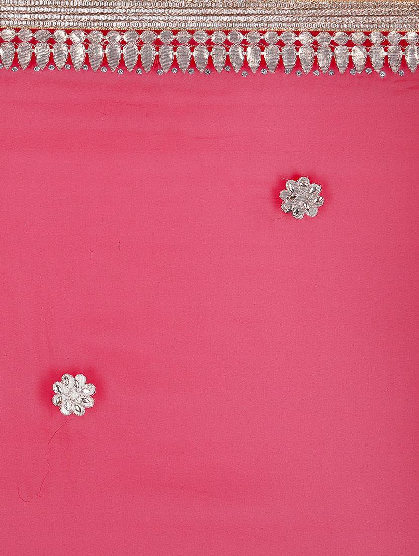 maroon georgette gota patti saree with blouse - 13014971 - Zoom Image - 4