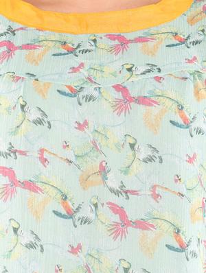 green cotton printed top - 1301505 - Standard Image - 4