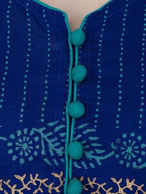 block printed anarkali kurta - 13017924 - Standard Image - 4