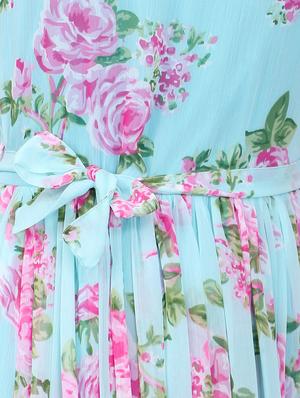 light blue floral printed chiffon dress - 13036658 - Standard Image - 4