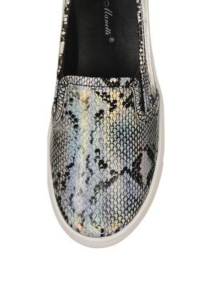 silver leatherette plimsolls casual shoes - 13038615 - Standard Image - 4