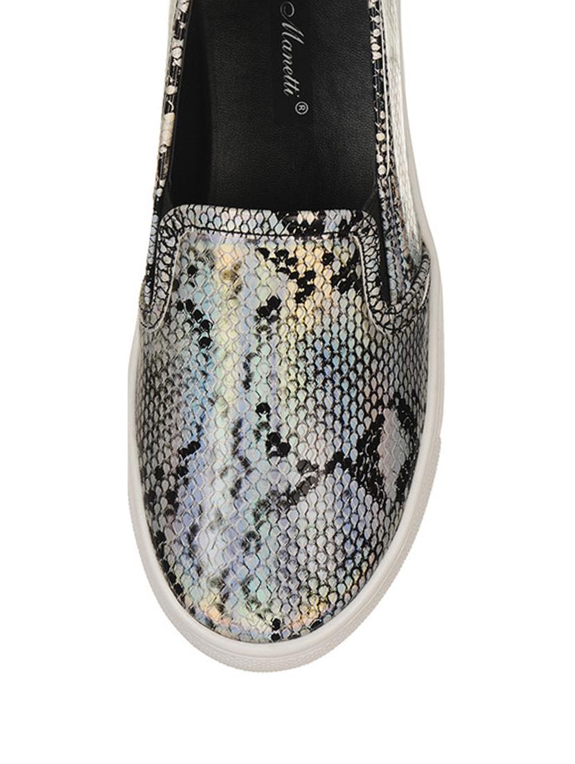 silver leatherette plimsolls casual shoes - 13038615 - Zoom Image - 4