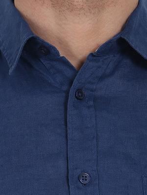 blue cotton casual shirt - 13055764 - Standard Image - 4
