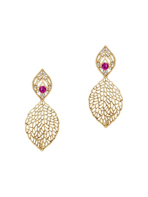 gold zinc drop earrings - 13056187 - Very Small Image - 1