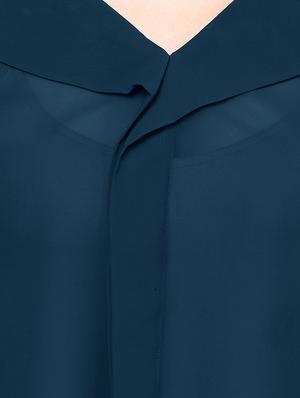 lapel neck sheer top - 1306184 - Standard Image - 4