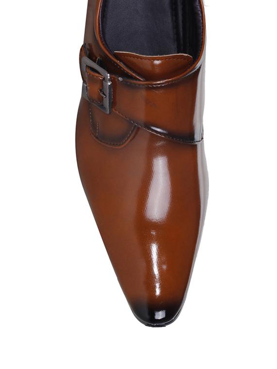 tan leatherette slip on monk strap - 13062646 - Zoom Image - 4