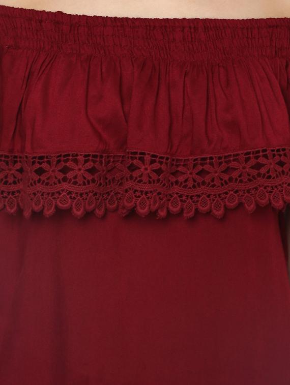 off shoulder lace detail layered top - 13064730 - Zoom Image - 4