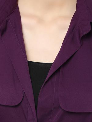 purple crepe summer jacket - 13065169 - Standard Image - 4