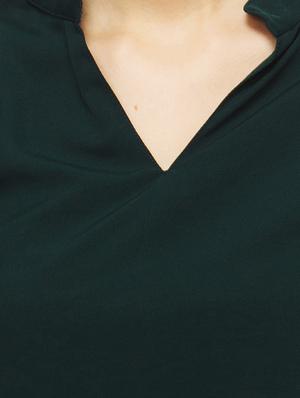 dark green polycrepe regular top - 13070007 - Standard Image - 4