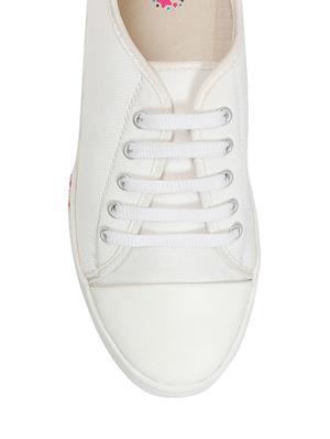white canvas laceup sneakers - 13070126 - Standard Image - 4
