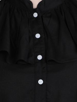 black viscose regular shirt - 13073528 - Standard Image - 4