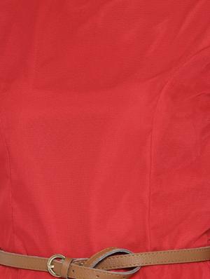 red crepe fit & flare dress - 13073860 - Standard Image - 4