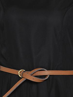 black crepe fit & flare dress - 13073861 - Standard Image - 4