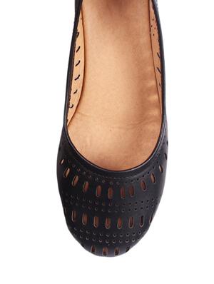 black faux leather slip on ballerina - 13085434 - Standard Image - 4