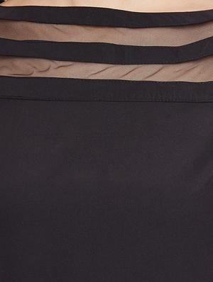 Net Inserted Boat Neck Top - 13110941 - Standard Image - 4